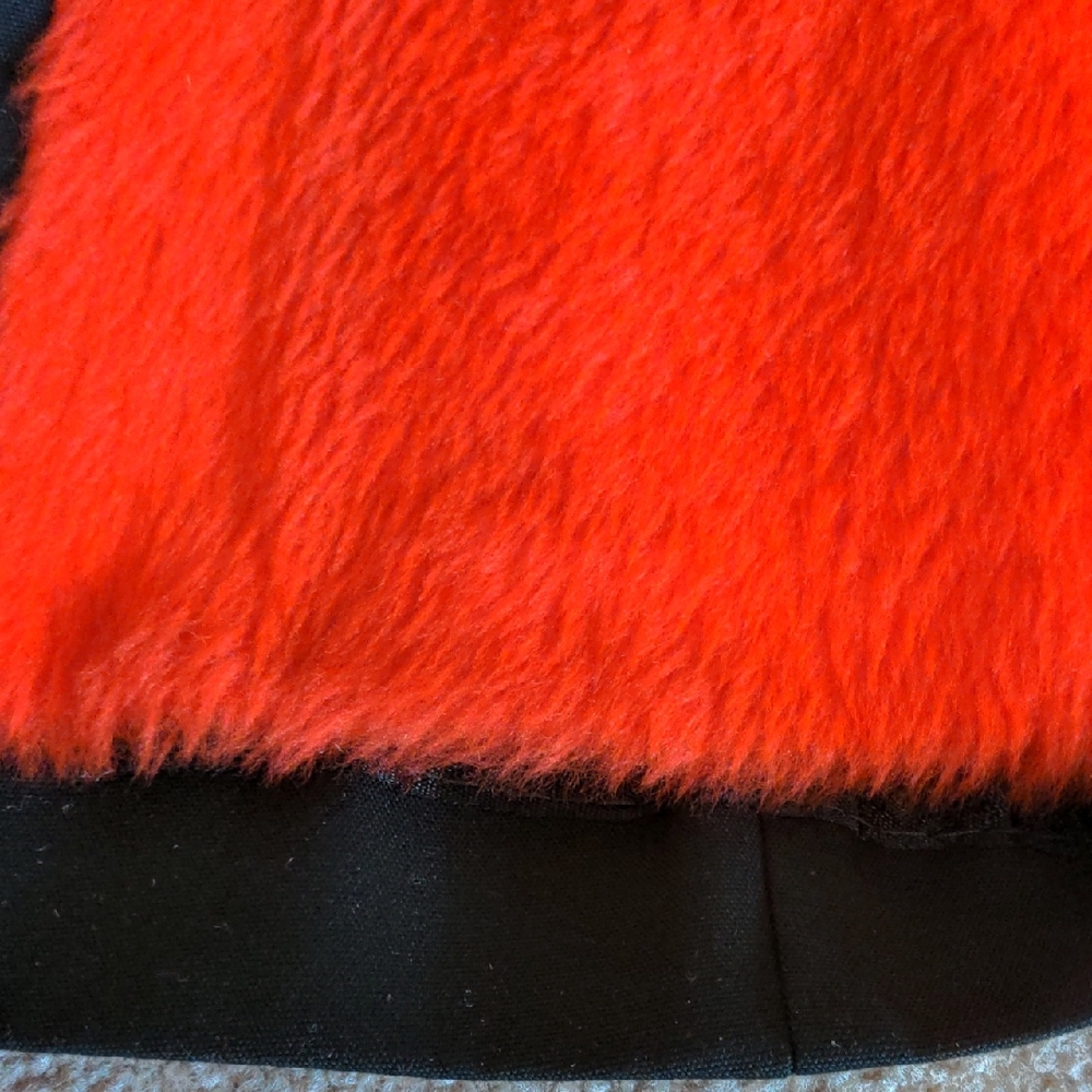 12. Joshar Montreal Vintage Black Trench Coat Faux Leather Red Lined Belted - Picture 5 of 13